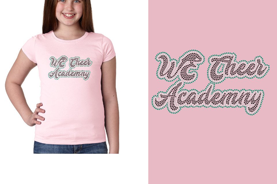 Rhinestones Louis Ladies Designer font 3-color stones Girls' Princess T-Shirt