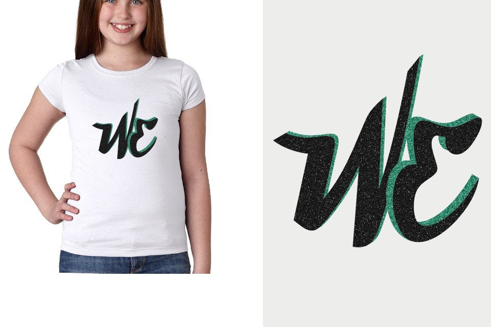 WE Cheer logo black jade glitter Girls' Princess T-Shirt